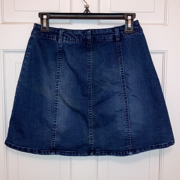 Hot Kiss Button Front Denim Mini Skirt - Picture 2 of 7